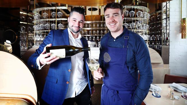 Reuben Davis (head chef right) and manager Joey Commerford (left) in the new restaurant/bar that takes over from The Press Club. Picture Rebecca Michael.