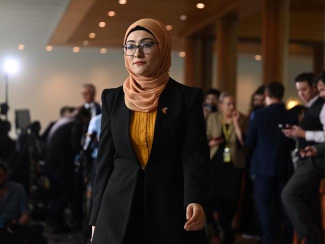 CANBERRA, AUSTRALIA. NewsWire Photos. JULY 4TH, 2024. Senator Fatima Payman announces  her exit from the ALP. Picture: NewsWire/ Martin Ollman