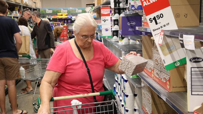 Early morning senior shoppers at Woolworths, Ashgrove. Picture: Liam Kidston