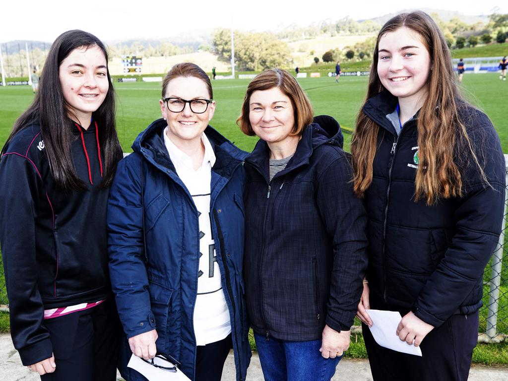 Olivia Gardner, of Pontville, second from left, with Jordyn, Joanne and Mackenzie Banks, of Oatlands. Picture Chris Kidd