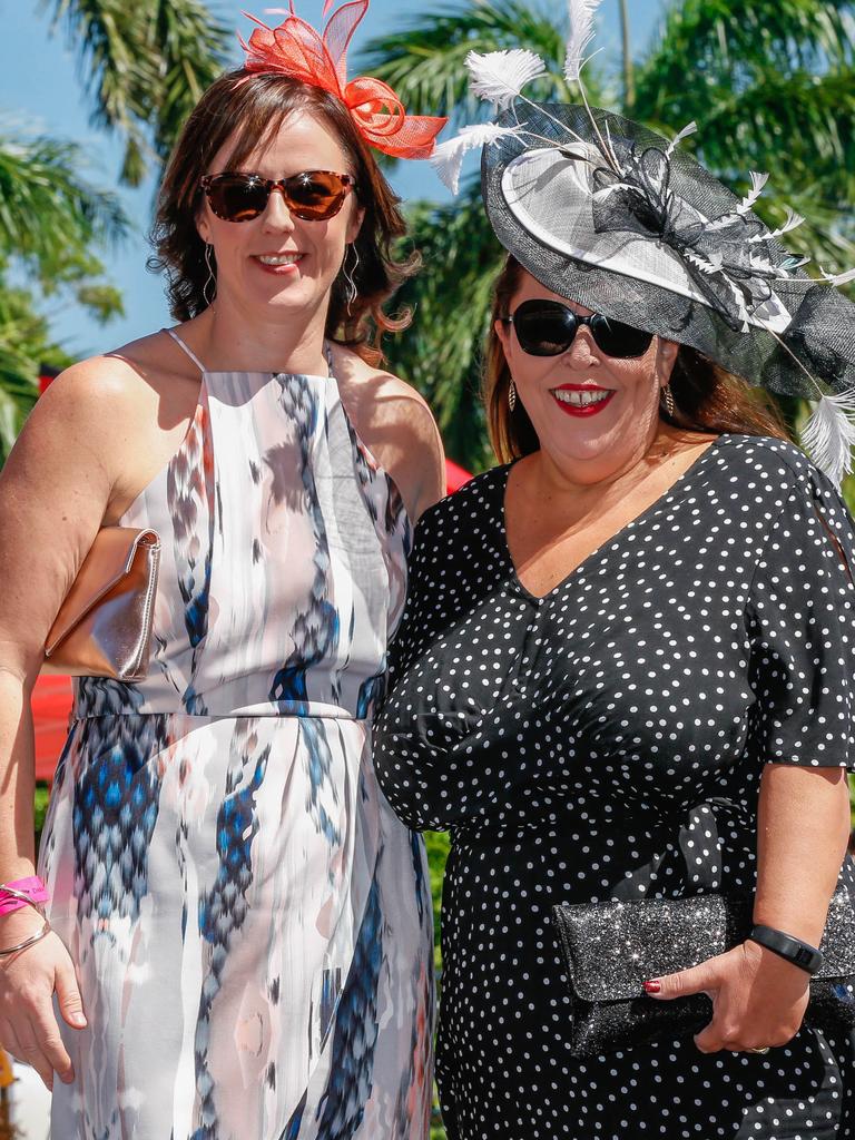 Jo Cleland (L) and Jane Gordon at Bridge Toyota Ladies Day . Picture GLENN CAMPBELL