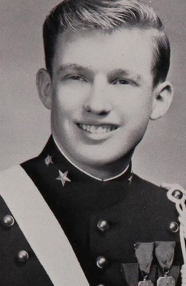 Donald John Trump, pictured in his 1964 New York Military Academy yearbook. Picture: Courtesy of New York Military Academy.