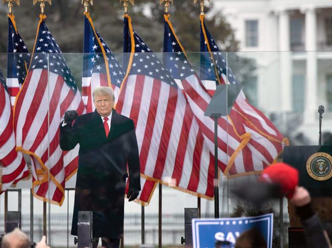 Then president Donald Trump speaks to supporters near the White House on January 6, 2021, in Washington. Picture: AFP