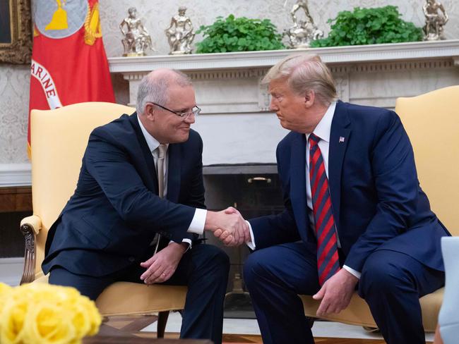 US President Donald Trump and Australian Prime Minister Scott Morrison, pictured together in September 2019. Picture: AFP