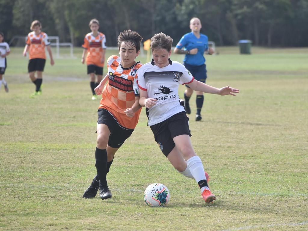 Nikolas Lampe in the Whitsundays and Magpies under-15/16s clash at the Mackay football fields, August 21, 2021. Picture: Matthew Forrest