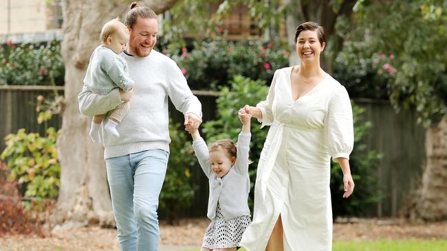 Alastair and Haely O'Neill with their daughters. Science helped Haely become pregnant without passing on a hereditary illness. Picture: Tim Hunter