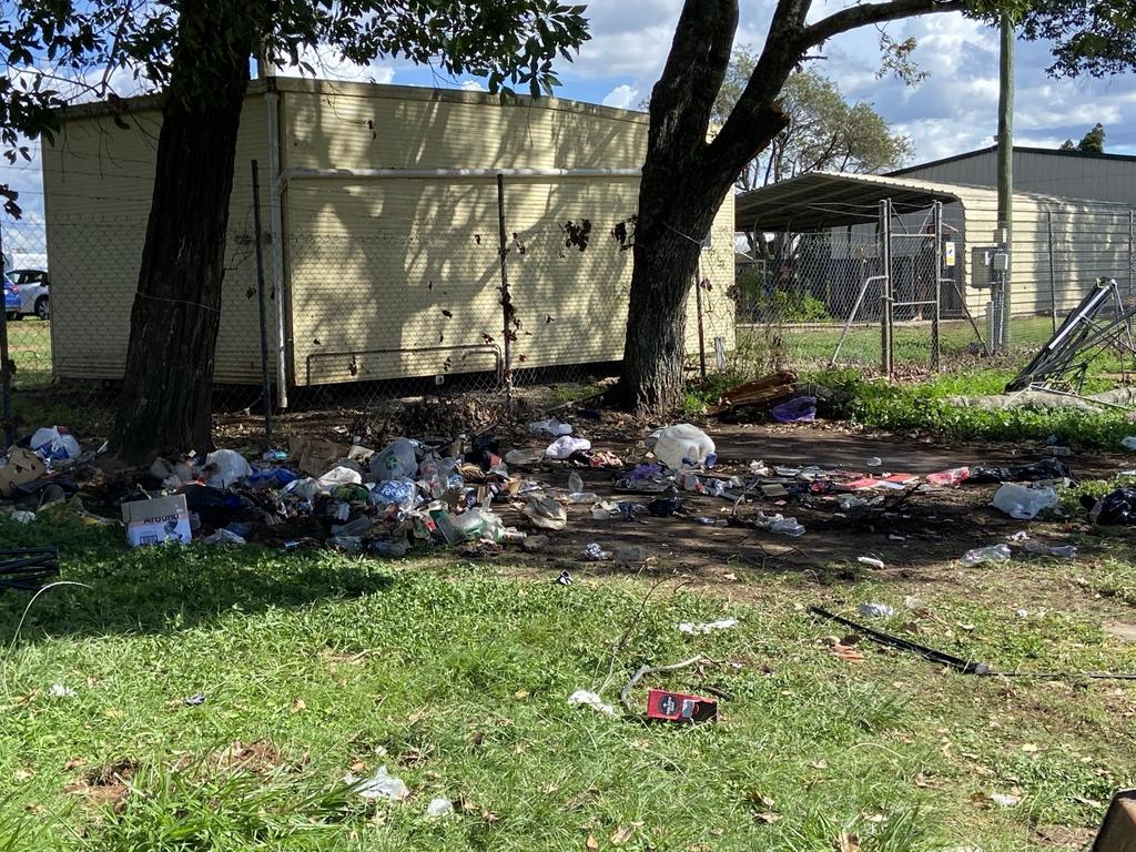 The remains of a camping site on Thursday afternoon. Picture: City of Moreton Bay