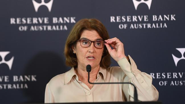 SYDNEY, AUSTRALIA.NewsWire Photos. March 19, 2024.Reserve Bank of Australia Governor Michele Bullock during press conference. Picture: NCA NewsWire / Jeremy Piper