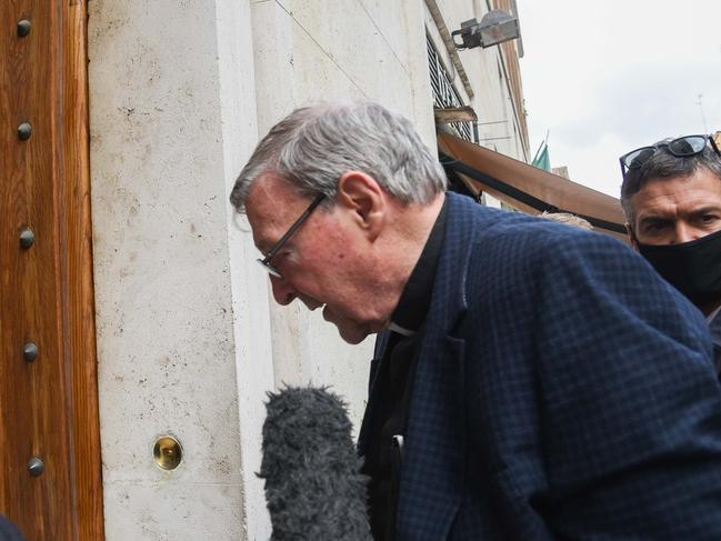 Cardinal George Pell arriving at his Vatican apartment on September 30. Picture: Victor Sokolowicz