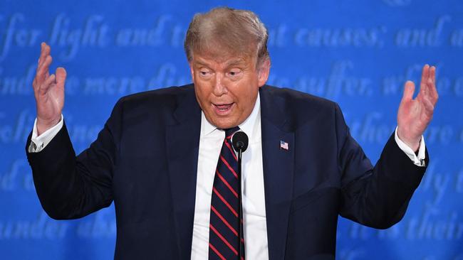 US President Donald Trump speaks during the first presidential debate at Case Western Reserve University and Cleveland Clinic in Cleveland, Ohio.