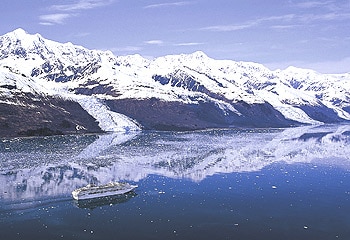 Attention-seeking ... Alaska's iceberg-filled fjords, mighty glaciers and snow-capped peaks are mesmerising.