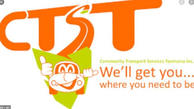 The logo from a Community Transport Services Tasmania car. Six cars were stolen from this fleet on Tuesday February 9, 2021. Source: TASMANIA POLICE.