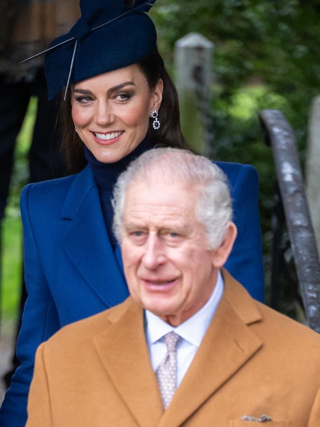 Catherine, Princess of Wales, and King Charles III on Christmas Day last year in Sandringham. Picture: Samir Hussein/WireImage