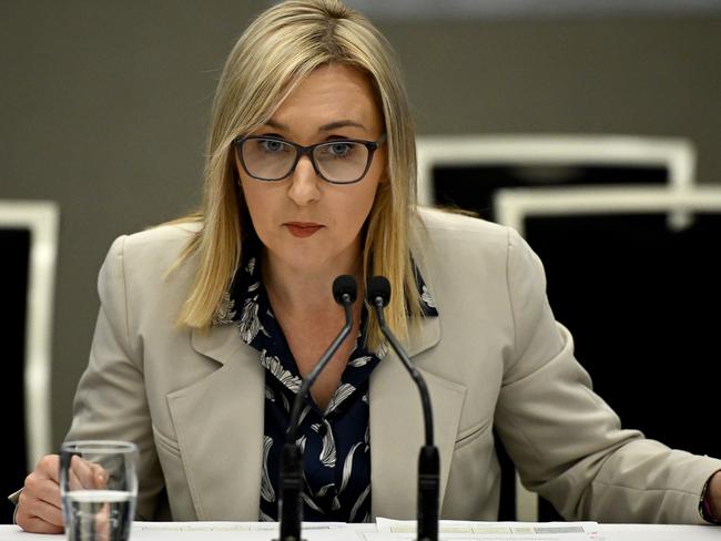 Amy Brown, Secretary, Department of Enterprise, Investment and Trade, and Chief Executive Officer, Investment NSW during the inquiry into the appointment of John Barilaro as Senior Trade and Investment Commissioner to the Americas at NSW Parliament House in Sydney, Wednesday, June 29, 2022. Picture: Dan Himbrechts