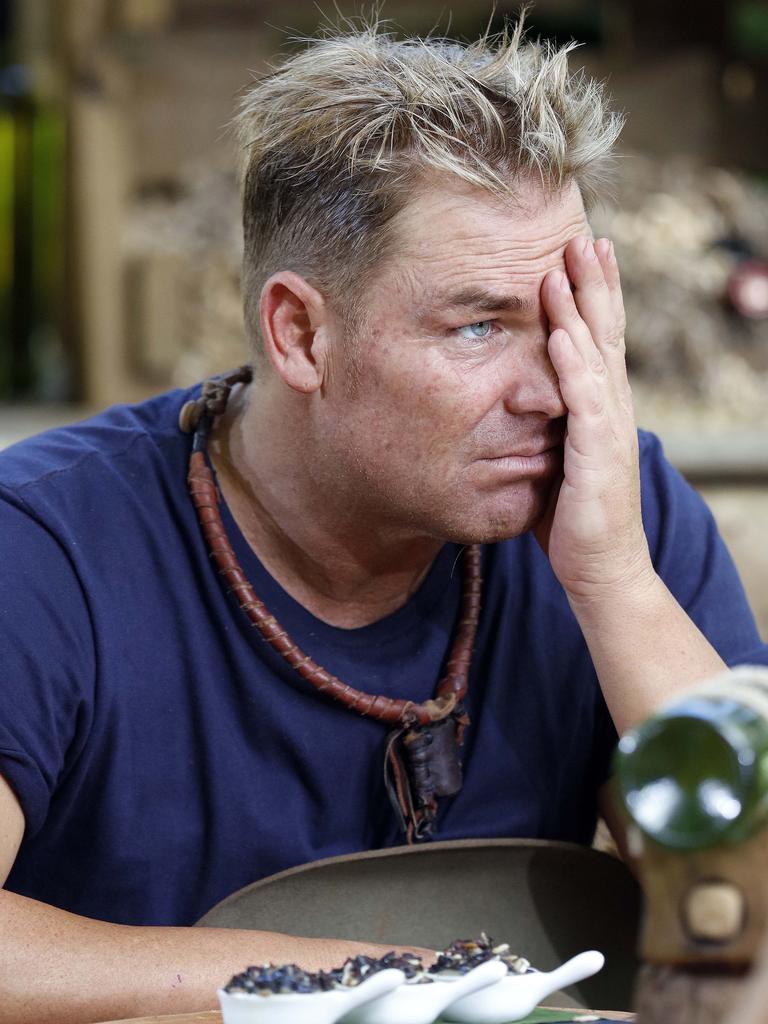 Warnie on I’m A Celeb, hanging for a smoko. Picture: Nigel Wright