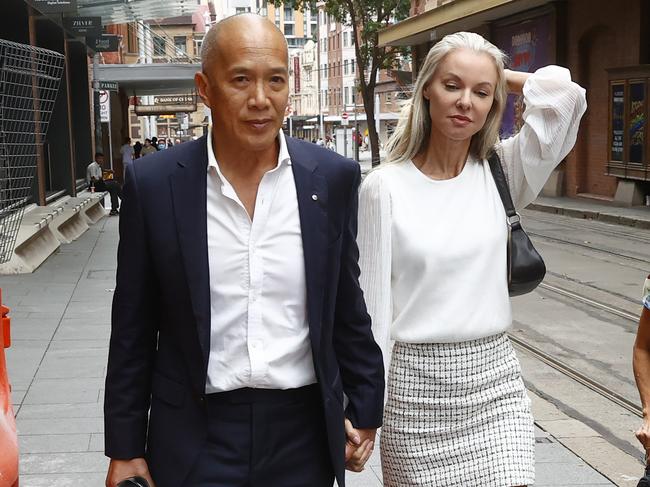 Neurosurgeon Charlie Teo with his fiancee Traci Griffiths outside the HCCC. Picture: Richard Dobson