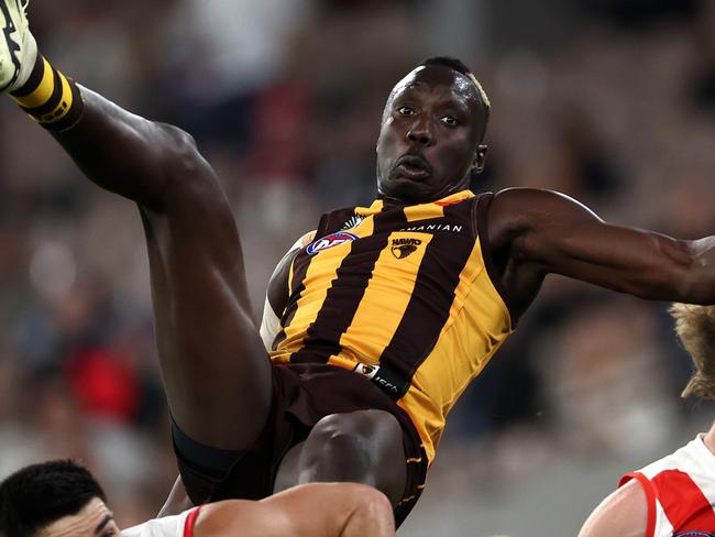 Mabior Chol has been handed a one-match ban. Picture: Quinn Rooney/Getty Images.