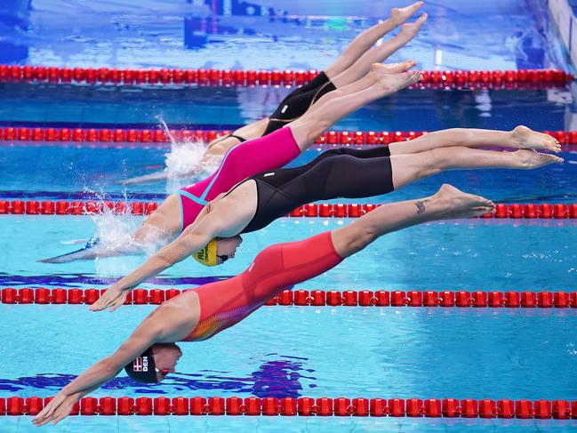 Cate Campbell (second from bottom) off to her customary slow start in Guangzhou. Picture: Lintao Zhang/Getty Images