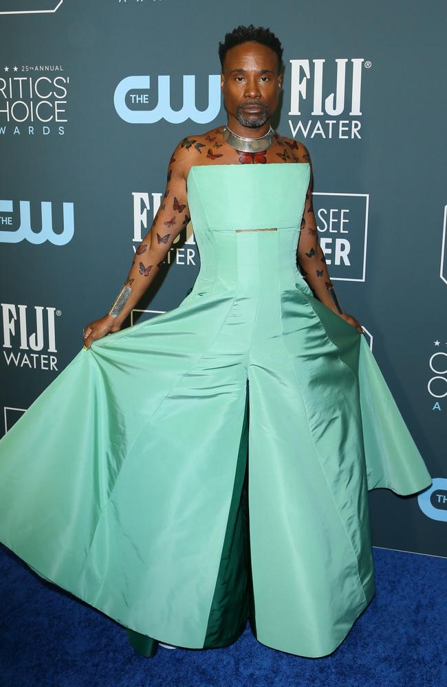 Billy Porter ruled the blue carpet at the Critics’ Choice Awards. Picture: AFP