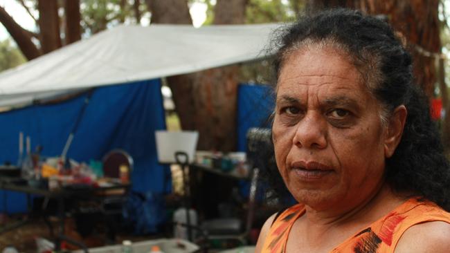 Melinda Mumbulla has gone back to her traditional aboriginal roots after living at the campsite for two months. Picture: Tom McGann.