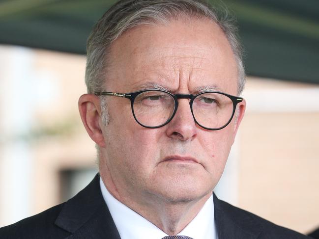 SYDNEY, AUSTRALIA: NewsWire Photos: JANUARY 16 2024: The Prime Minister, Anthony Albanese, is in Northmead in Sydney today with Premier Chris Minns, Minister Chris Bowen and Assistant Minister Jenny McAllister to hold a press conference. Picture: NCA NewsWire / Gaye Gerard