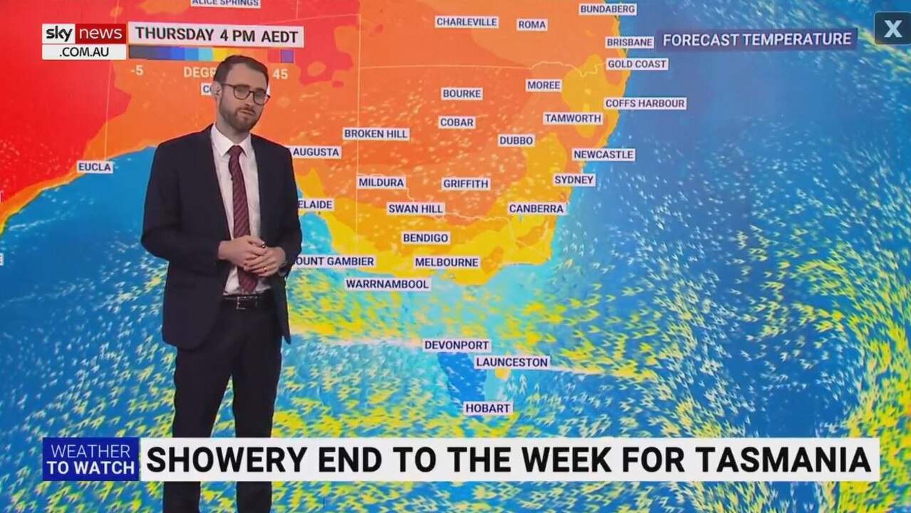 A huge heat surge will push across the country over four days. Picture: Sky Weather