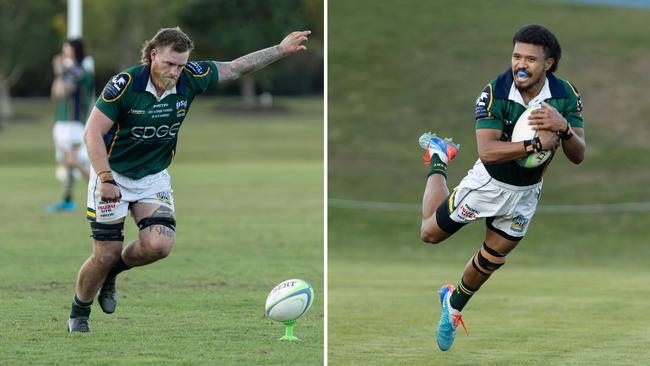 Matt Lieder (left) and Jona Koroiadi were standouts for the USC Barbarians. Pictures: Nicola Anne Photography.