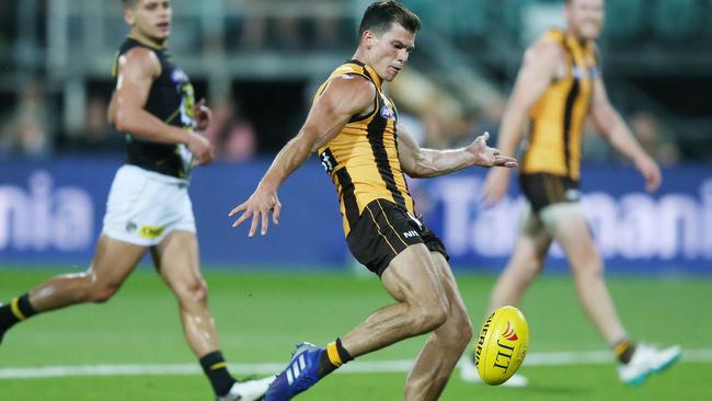 Jaeger O'Meara had 35 disposals in a stellar night out. Pic: Getty Images