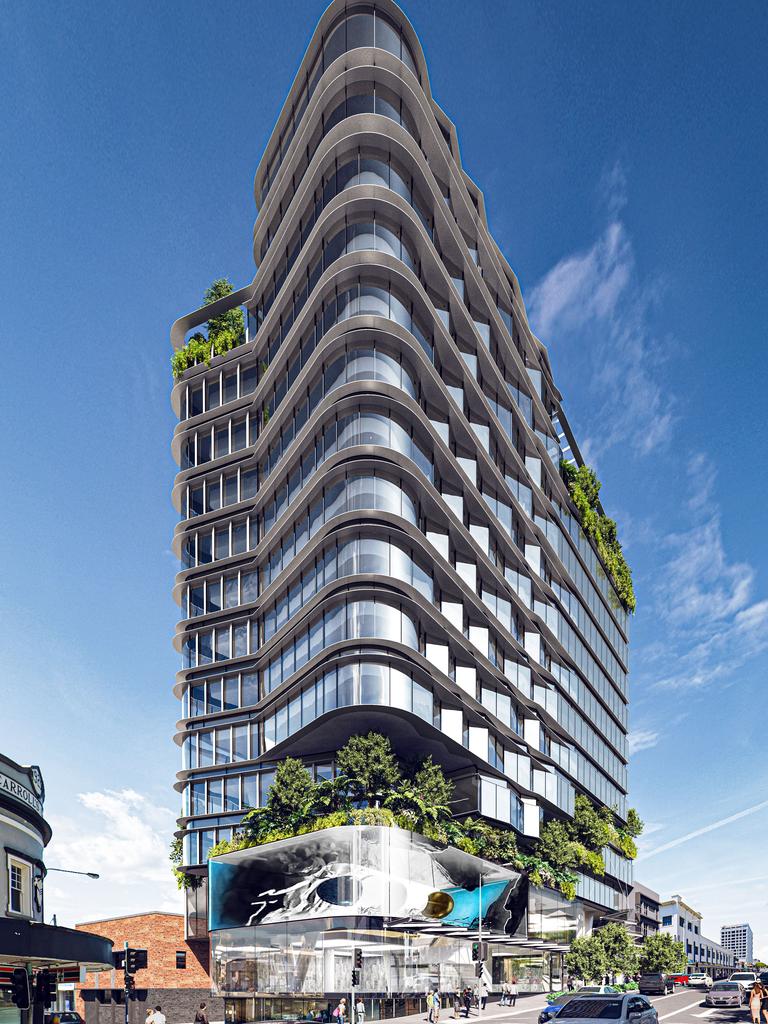 An artist's impression of Tutt Capital's office tower at 388 Brunswick St, Fortitude Valley.