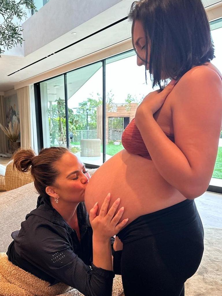 Chrissy Teigen and the couple’s surrogate, Alexandra.