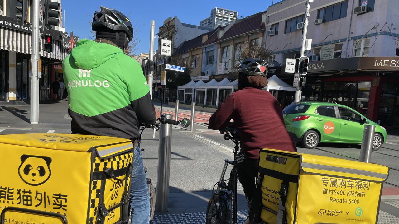 Food delivery e-bike riders have flooded Parramatta.