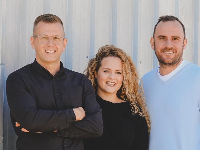 Qld fintech Send cofounders: Paul Billing, Alexandra Rofe and Ian Cragg. Supplied May 2021