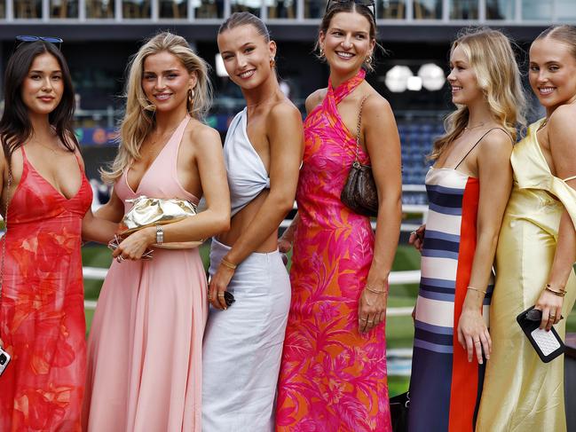 DAILY TELEGRAPH - 19.10.24Everest Stakes day at Royal Randwick.  L to R, Leah Gocher, Emma McGargill (0413301409), Arabella Hambour, Adriana Farrac, Ella Johnston and Louise Lander. Picture: Sam Ruttyn