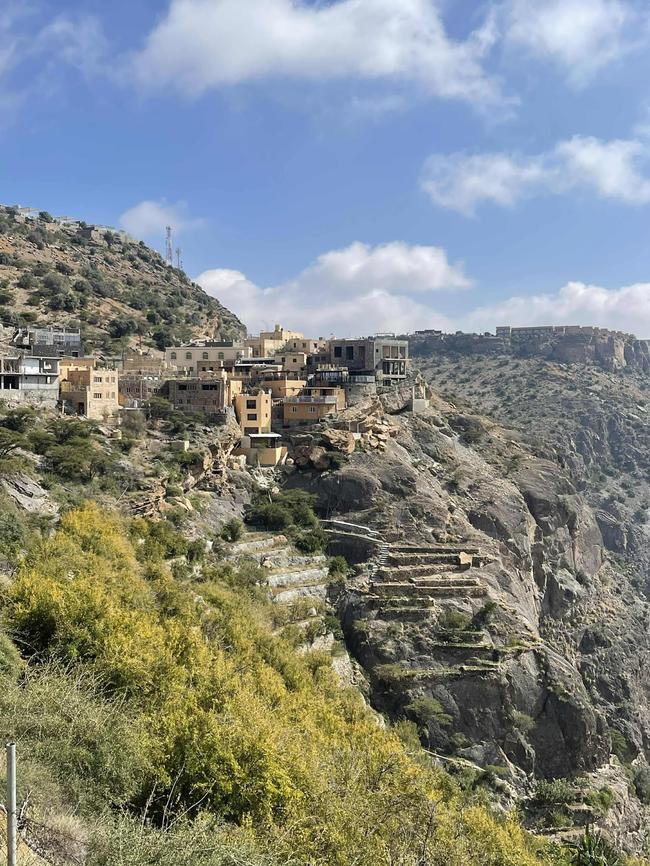 Walking between the abandoned villages of Jabal Akhdar. Picture: Natalie Brown/news.com.au