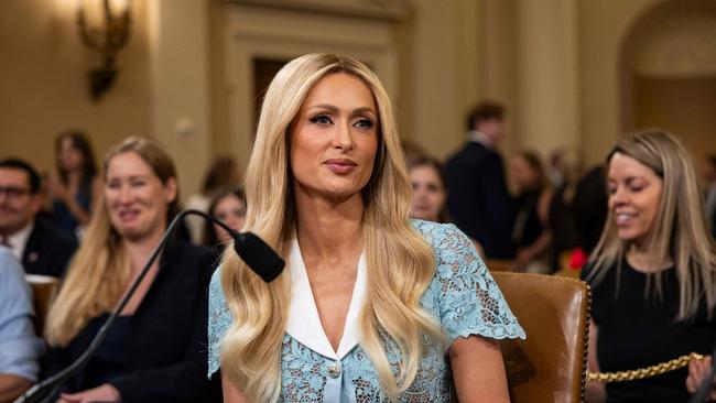 Actress and child welfare advocate Paris Hilton testified at the House Committee on Ways and Means hearing on strengthening child welfare. Picture: AFP