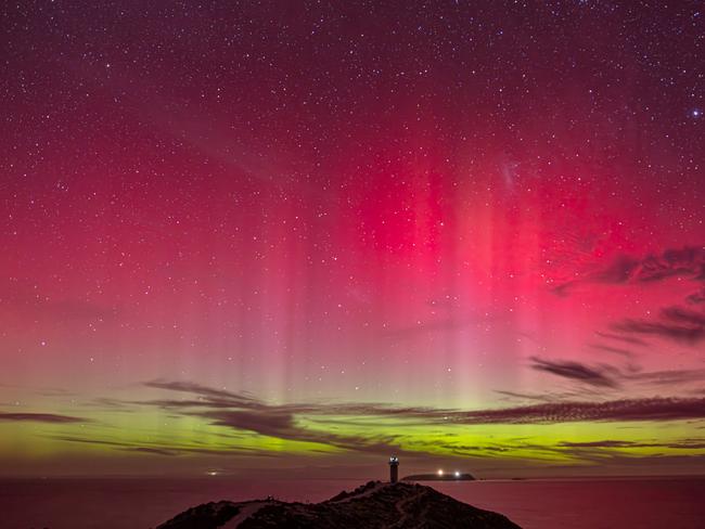 Aurora Australis from Cape Spencer Lighthouse, Dhilba Guuranda-Innes National Park. Picture: AdBe Photography