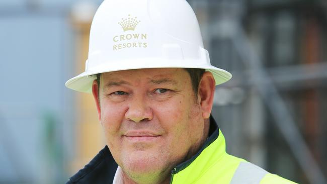 James Packer during the construction of the Barangaroo casino in Sydney. Picture Rohan Kelly