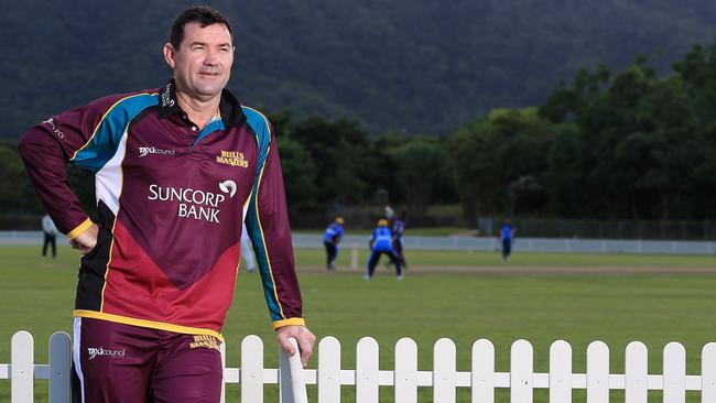 Jimmy Maher at the Bulls Masters match against the Cairns Mayor's XI. Picture: Justin Brierty