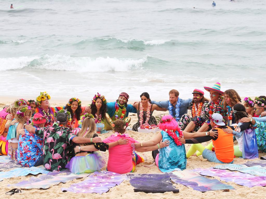 The Duke and Duchess of Sussex, Prince Harry and Meghan Markle visit Bondi beach to take part in the 