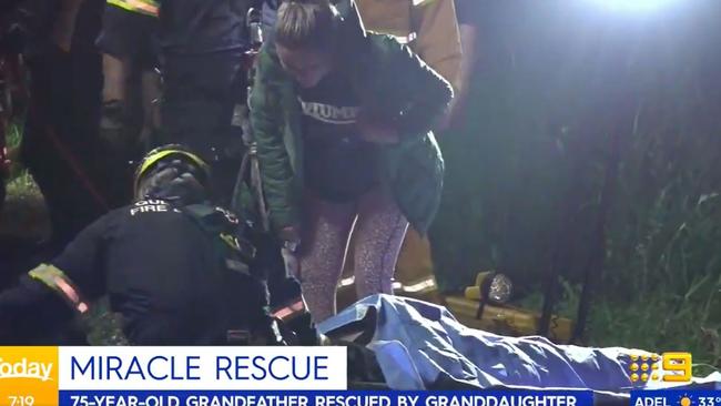 Kevin Franklin, 75, fell 25 metres down an embankment while on a group ride wondered how long he would survive until he was found. Picture: Today Show.