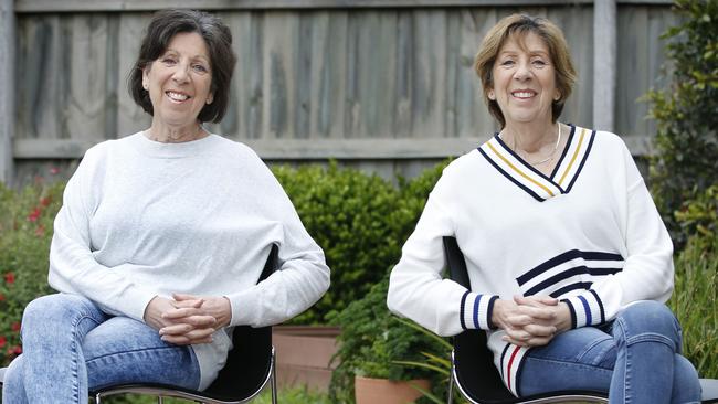 Identical twins Raie Moss and Judy Kohn have both had to battle breast cancer. Picture: David Caird