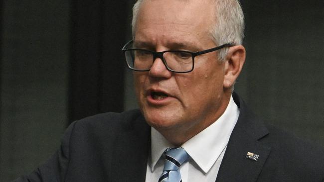 CANBERRA, AUSTRALIA, NewsWire Photos. FEBRUARY 27, 2024: The 30th prime minister of Australia, Scott Morrison delivers his valedictory speech to Parliament in the House of representatives at Parliament House in Canberra. Picture: NCA NewsWire / Martin Ollman