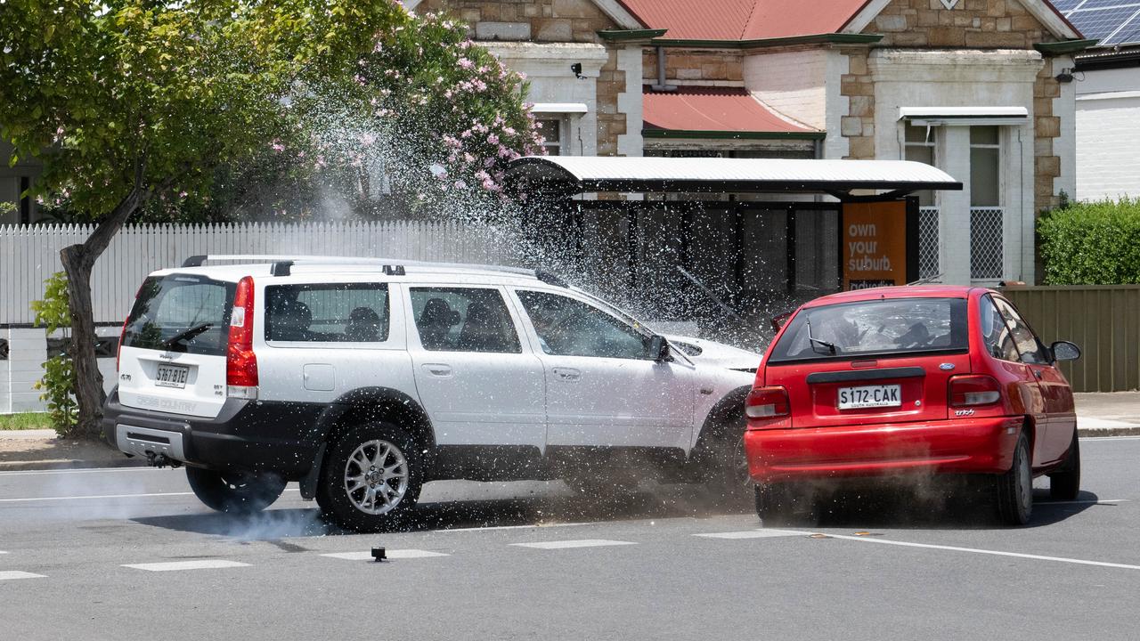 Port Rd Sapol Publicity Stunt Ends In Real Car Accident The Advertiser