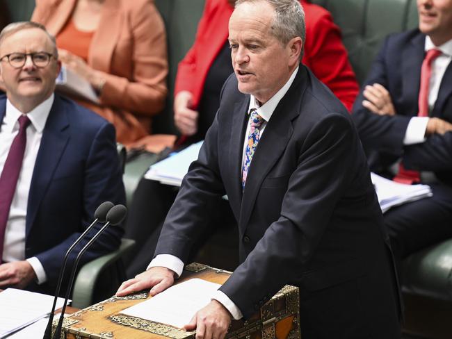 NDIS and Government Services Minister Bill Shorten during Question Time at Parliament House in Canberra. Picture: NCA NewsWire / Martin Ollman