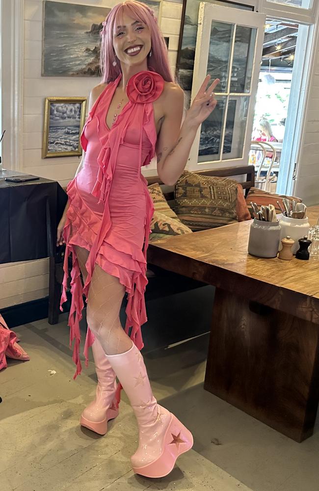 Waitress Elin Andersson, 30, at The Balcony Bar &amp; Oyster Co on Cup Day. Picture: Savannah Pocock