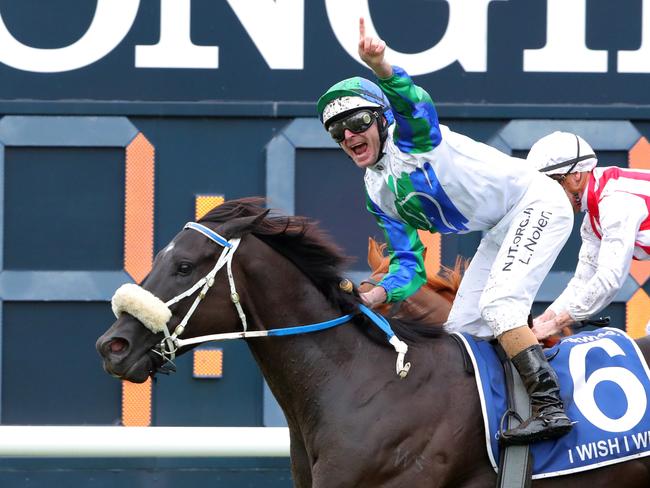 SYDNEY, AUSTRALIA - APRIL 01: Luke Nolen riding I Wish I Win wins Race 7 Furphy T J Smith Stakes in "The Star Championships Day 1" during Sydney Racing at Royal Randwick Racecourse on April 01, 2023 in Sydney, Australia. (Photo by Jeremy Ng/Getty Images) (Photo by Jeremy Ng/Getty Images)