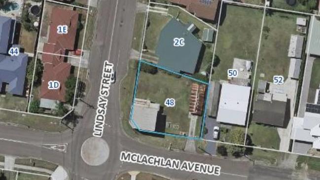 Aerial view of the site on the corner of McLachlan Ave and Lindsay St.