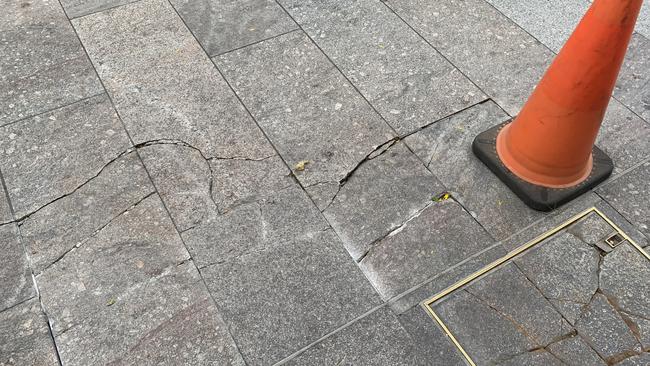 The cracking of the tiles on Quay St.