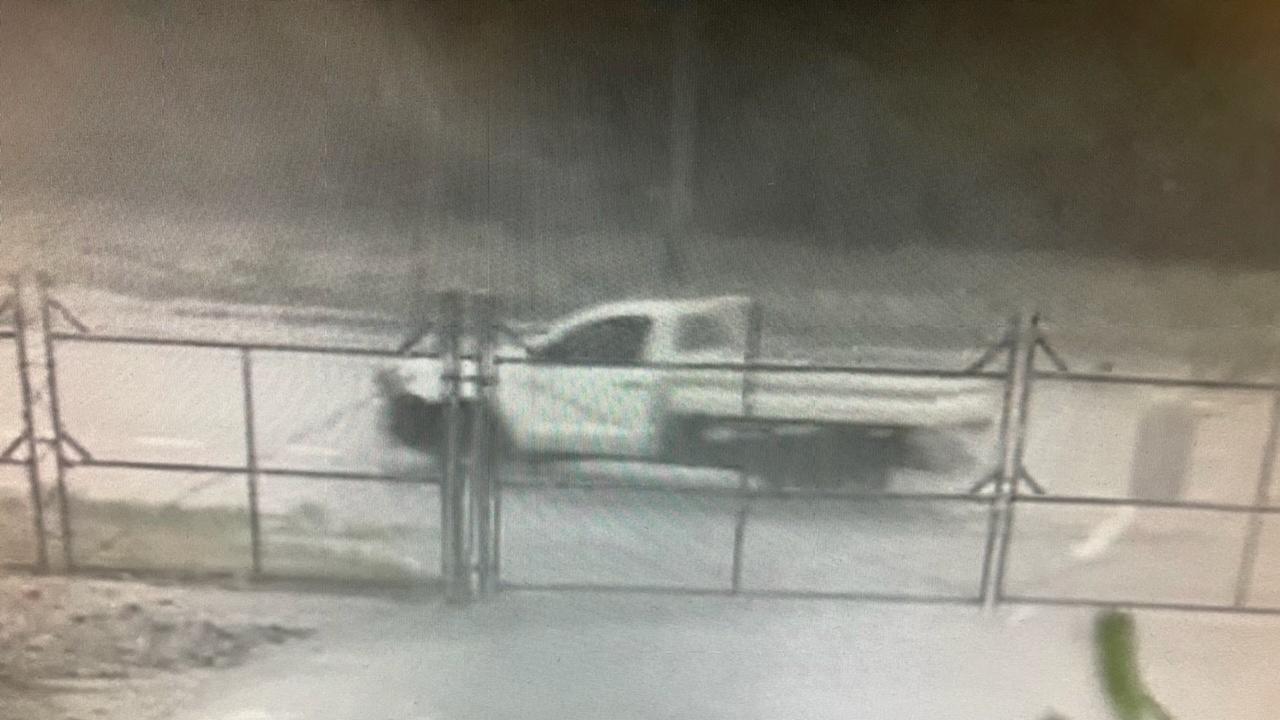 Police earlier released this image of a ute they said was seen outside the quarantine facility.