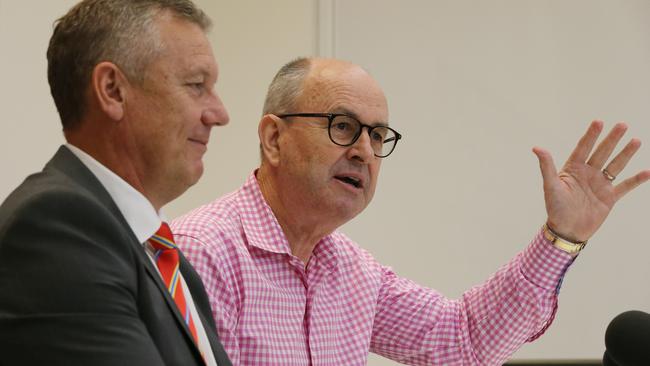 Gold Coast CEO Mark Evans and chairman Tony Cochrane. Picture: Glenn Hampson